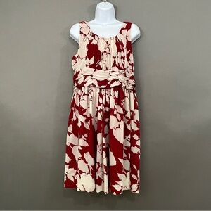 Talbots Cream Floral Empire Waist Sleeveless Dress